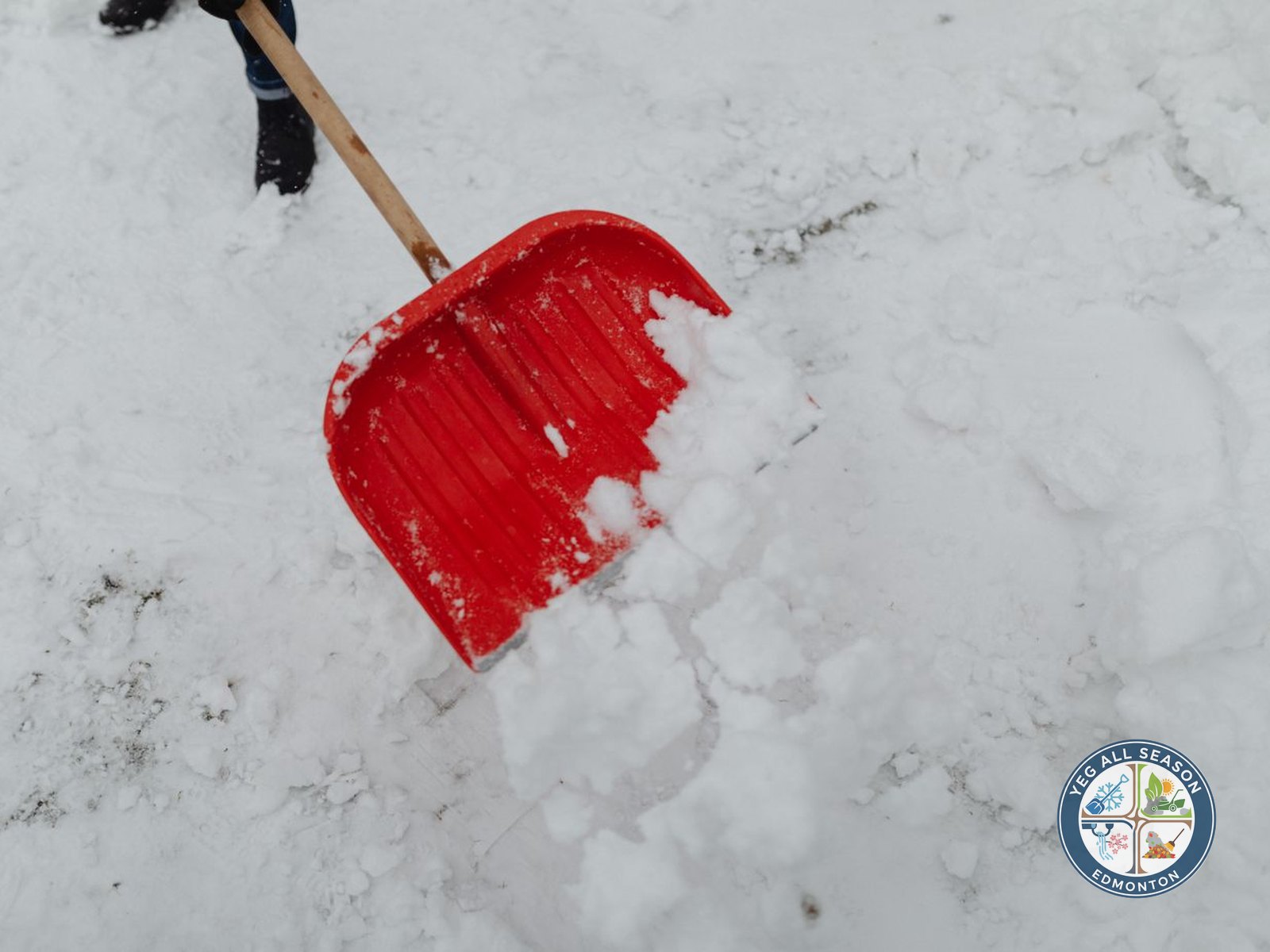 Sidewalk shovelled and salted in winter